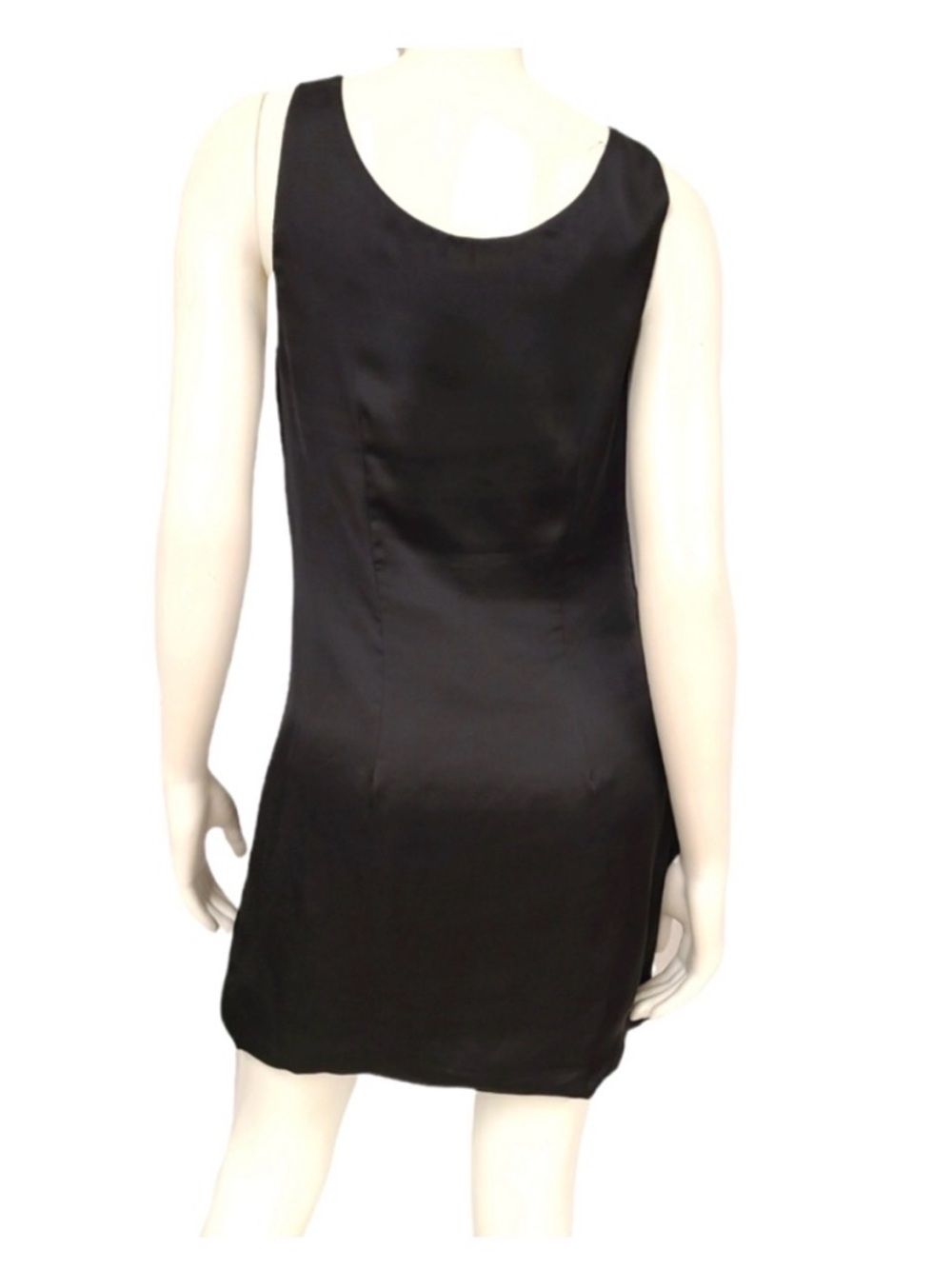 H&M Black Sleeveless Draped Midi Dress with Beaded Accent - Picture 7 of 7